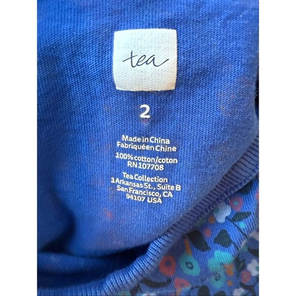 Tea Collection Long Sleeve Floral 100% Cotton Dress Size 2T Girls - Picture 4 of 5